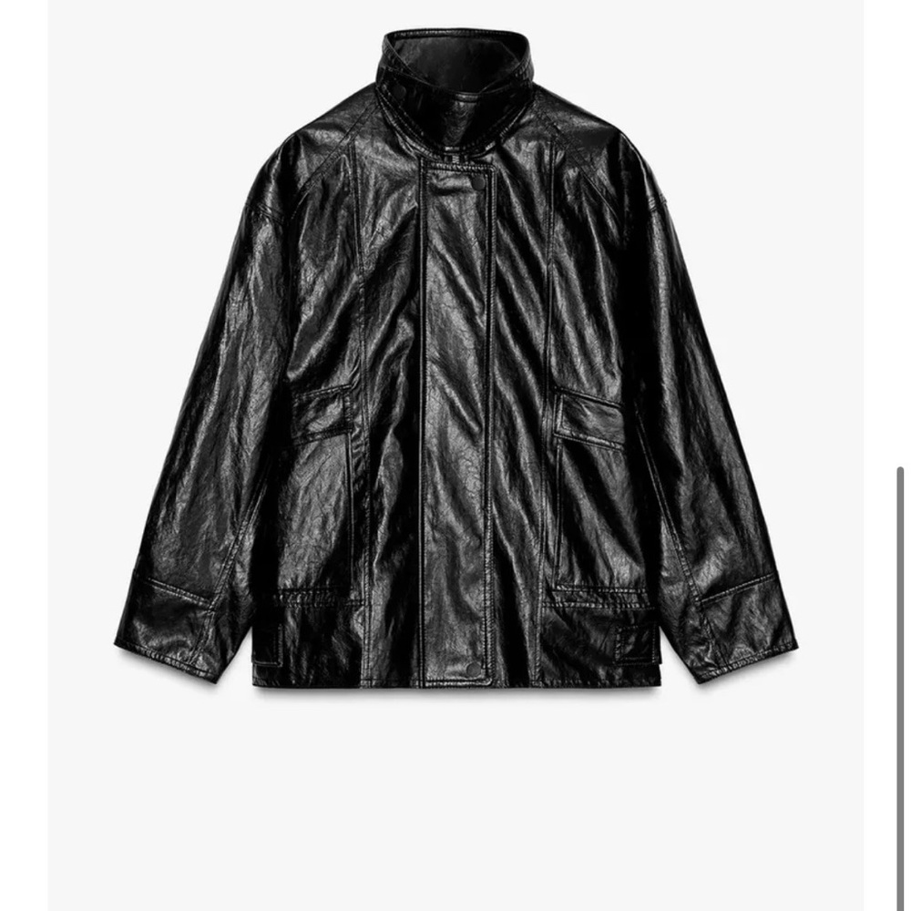 Zara ZW Collection Oversized Faux Leather Jacket  NWOT